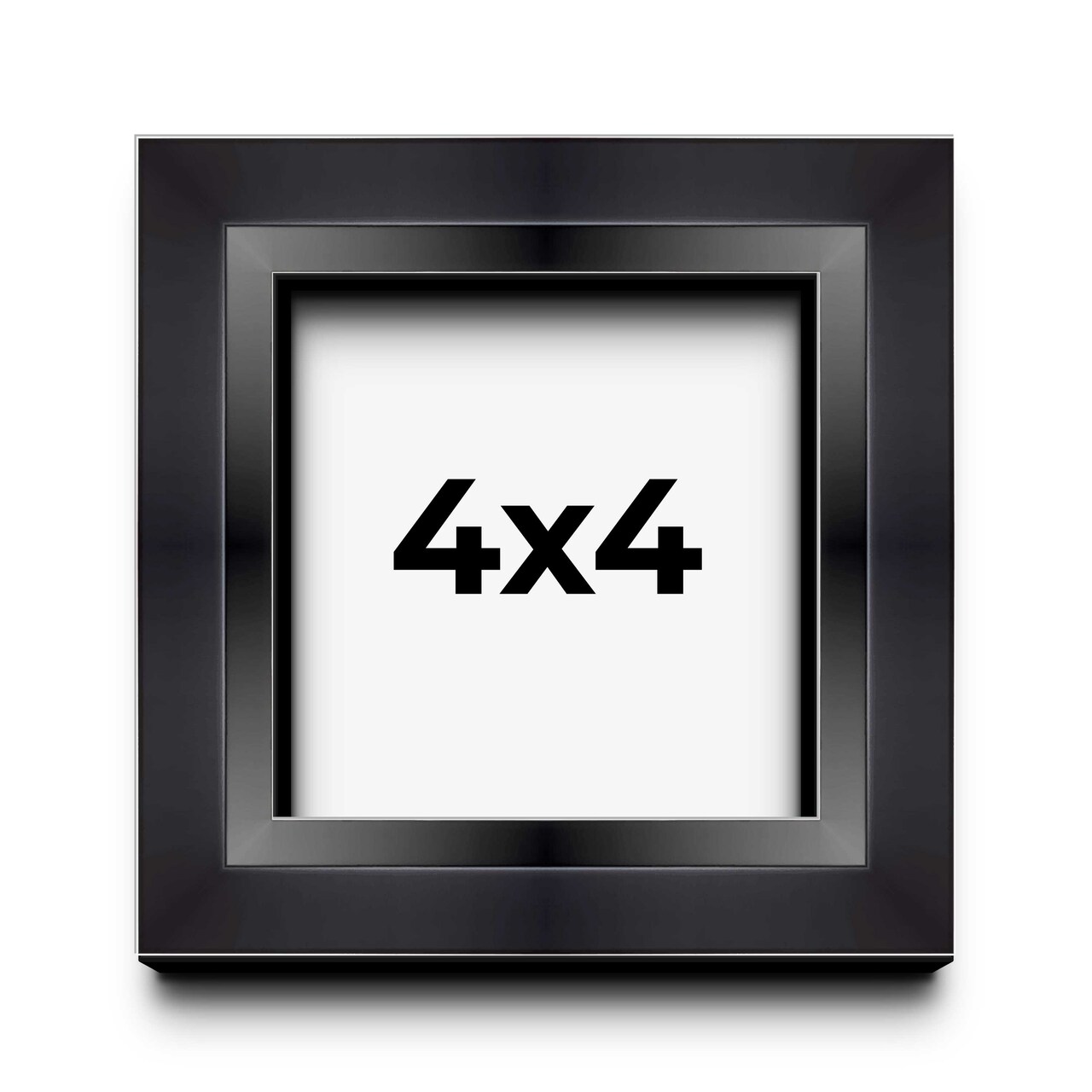 4x4 Modern Shadow Box 1.5" Depth Picture Frame with UV-Resistant Acrylic & Acid Free Backing, Available in 3 Finishes - Black, Silver, White